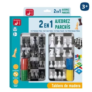 PARCHÍS/AJEDREZ MADERA 30 X 30 CM TABLERO MADERA- CAJA IMPRESA 30X30 CM