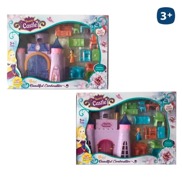 CASTILLO FIGURAS Y MOBILIARIO PRINCESAS CAJA VENTANA 31X23 CM