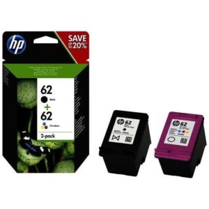 HP 62 Negro + Color Pack de 2 Cartuchos de Tinta Originales - N9J71AE