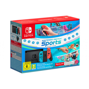 Switch - Nintendo Switch Consola 1.1 Azul Neón/Rojo Neón + Switch Sports + 12 meses NSO