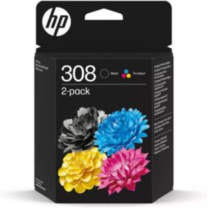 HP 308 Negro + Color Pack de 2 Cartuchos de Tinta Originales - 6L6S6UE