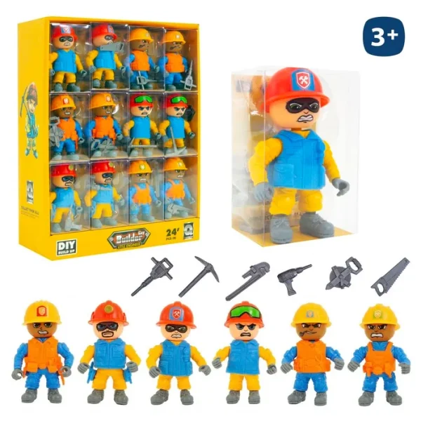 FIGURA OBRAS PÚBLICAS ARTICULA 6/M 9 CM CAJA ACETATO 5,5ZX8,5 CM- CAJA EXPOSITORA 24 UDS