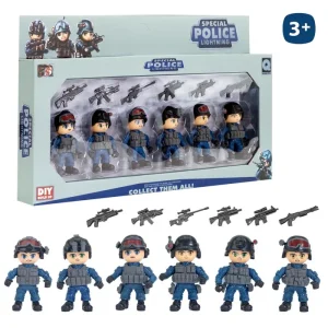 S/6 FIGURA POLICÍA ARTICULADA 9 CM CAJA VENTANA 41X25 CM