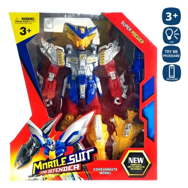 ROBOT LUZ Y SONIDO 3/C 30 CM FUNCION TRY ME - FUNCIONA CON PILAS 2 AG 13 INCLUIDAS -CAJA VENTANA 28X32 CM