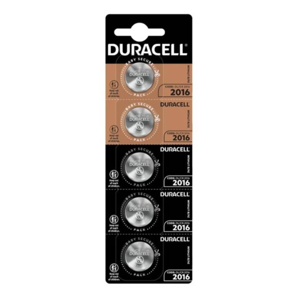 DURACELL PILA BOTON LITIO CR2016 3V BLISTER*5