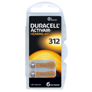 DURACELL PILA AUDIFONO DA312 1,45V ACTIVAIR 0%MG BLISTER*6