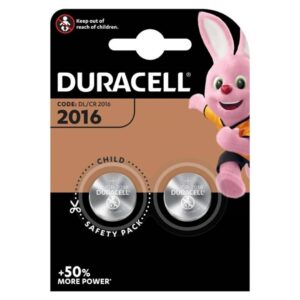 DURACELL PILA BOTON LITIO CR2016 3V BLISTER*2