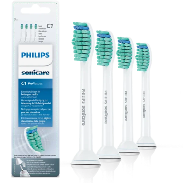 Cabezales de Recambio PHILIPS HX6014/07 Pack 4 Recambios SoniCare Blanco
