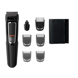 Afeitadora PHILIPS MG3720/15 7 piezas afeitado, cabello, corta pelos nariz. 60min auton. Color Negro