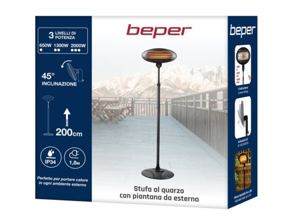 Calentador de cuarzo con soporte para exteriores P203PAN002