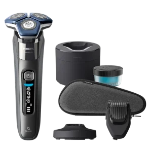 Afeitadora S7000 PHILIPS S7887/58 3cabezales Carga USB+Base Limpieza+filtro+Estuche-1H. de uso
