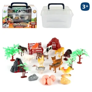 S/12 ANIMAL GRANJA MALETÍN ASAS PVC 9 CM INCLUYE TAPIZ- MALETÍN CON ASAS 19X14 CM - CAJA ABIERTA
