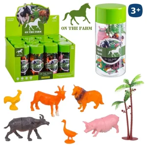 ANIMALES GRANJA PVC 8 X 12 CM TUBO PVC ROSCA 8X 12 CM- CAJA EXPOSITORA 12 UDS