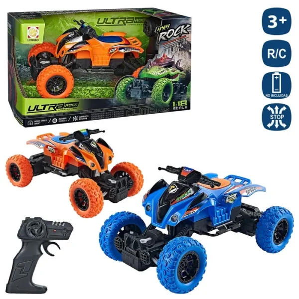 R/C QUAD 7 F ULTRAROCK 2/C 12 X 12 CM FUNCIONA CON PILAS NO INCLUIDAS - MANDO 2XAA + COCHE 3XAA CAJA ABIERTA 29X16 CM