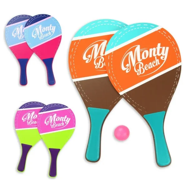 S/2 PALAS Y PELOTA MADERA 3/C VINTAGE 21 X 39 X 0,07 CM PRESNETADO EN RED