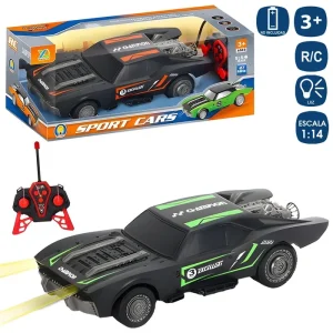R/C 7F COCHE THUNDER BLACK 2 COL 28 X 12 CM ESCALA 1:14 CON LUZ- FUNCIONA CON PILAS 2XAA+ 4 AA NO INCLUIDAS -CAJA VENTANA 36X13 CM