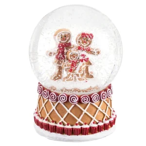 BOLA NIEVE JENGIBRE RESINA / CRISTAL 8,50 X 8,50 X 10,20 CM