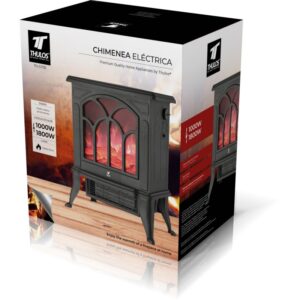 Chimenea eléctrica efecto llama, 2 niveles de calefacción. THULOS TH-CY05