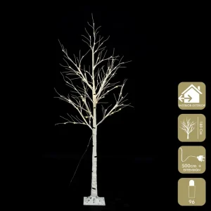 ÁRBOL 96 LUCES LED CÁLIDO 24V. BASE DE PLÁSTICO. FIGURA A LA RED ELÉCTRICA. LUZ FIJA. U