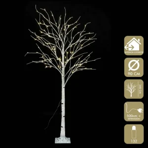 ÁRBOL 132 LUCES LED CÁLIDO 24V. BASE DE PLÁSTICO. FIGURA A LA RED ELÉCTRICA. LUZ FIJA.