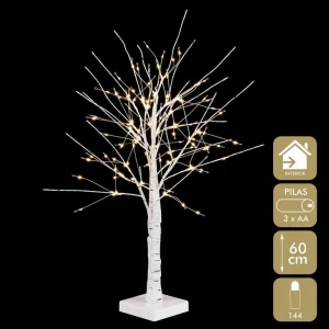 ÁRBOL 144 MICROLED PLÁSTICO CÁLIDO 60 CM 'FUNCIONA A PILAS: 3 X AA (NO INCLUIDAS). I
