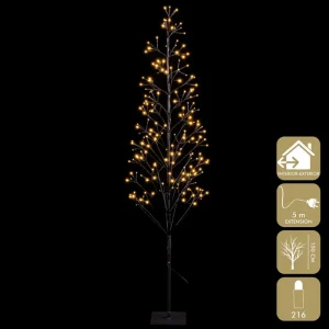 ÁRBOL 216 LEDS CÁLIDO 150 CM FUNCIONA CON LA RED ELÉCTRICA 3.6W. IP44 (USO INTERIO